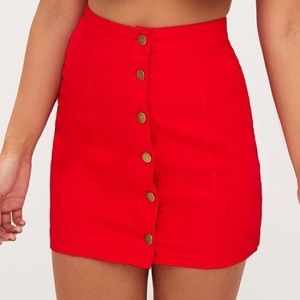 Button Down Denim Skirt